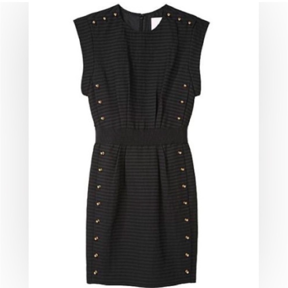 3.1 Phillip Lim Black/Gold Studded Jersey Cap Sleeve Dress. Quite Luxury - Picture 9 of 10